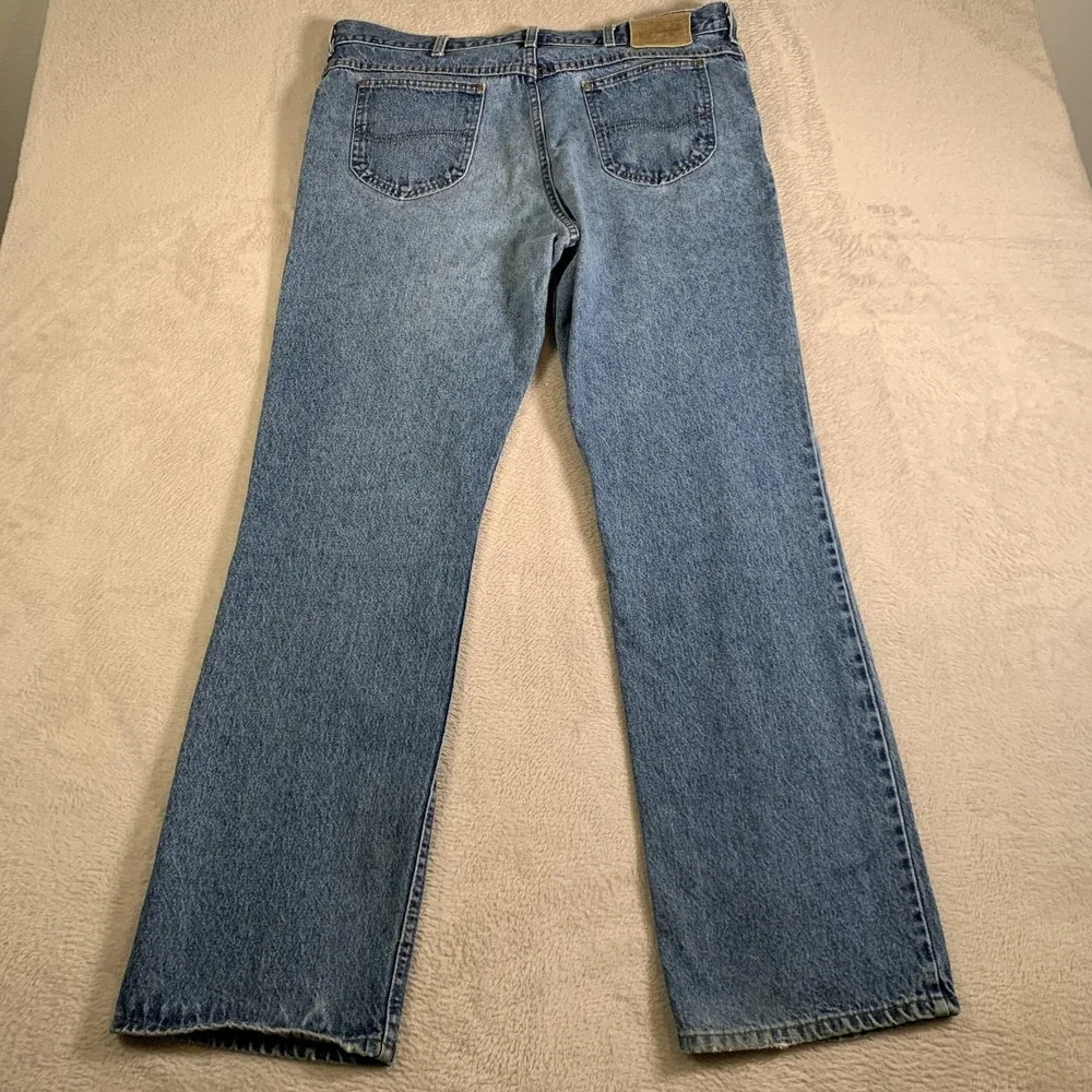 Vintage Lee Jeans Mens 40x34(38x34) Blue Denim Relaxed Fit Straight Leg Rise 90s